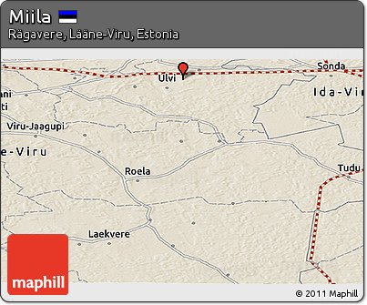 Shaded Relief Panoramic Map of Miila