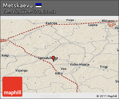 Shaded Relief Panoramic Map of Metskaevu