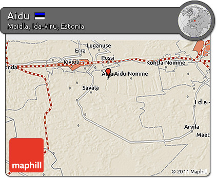 Shaded Relief 3D Map of Aidu