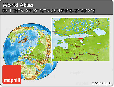 Physical Location Map of the Area around 59° 13' 17" N, 27° 16' 29" E