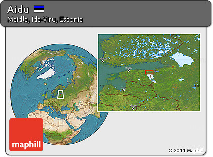 Satellite Location Map of Aidu