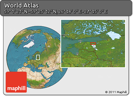 Satellite Location Map of the Area around 59° 13' 17" N, 27° 16' 29" E