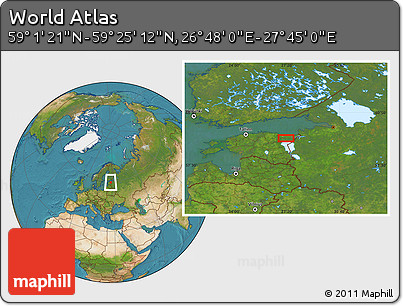 Satellite Location Map of the Area around 59° 13' 17" N, 27° 16' 29" E