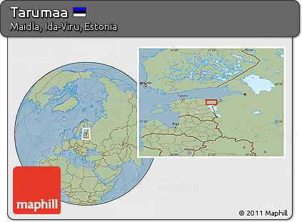 Savanna Style Location Map of Tarumaa, hill shading