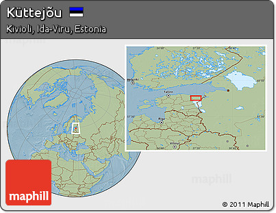 Savanna Style Location Map of Küttejõu, hill shading