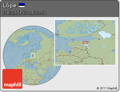 Savanna Style Location Map of Lõpe, hill shading