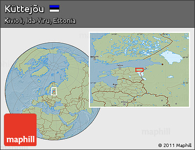 Savanna Style Location Map of Küttejõu, hill shading