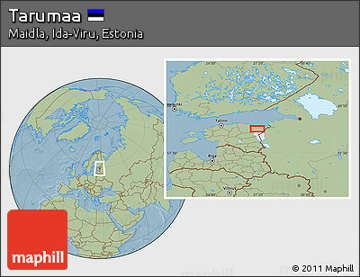 Savanna Style Location Map of Tarumaa, hill shading