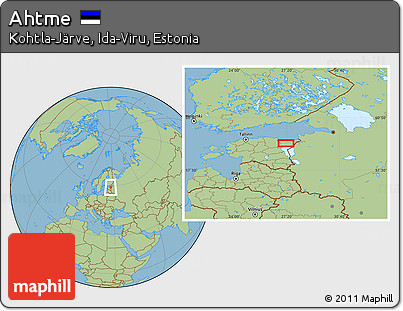 Savanna Style Location Map of Ahtme