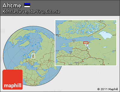 Savanna Style Location Map of Ahtme