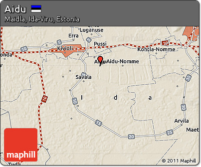 Shaded Relief Map of Aidu