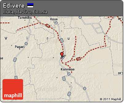 Shaded Relief Map of Edivere
