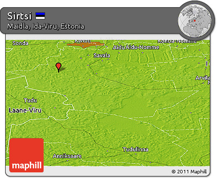 Physical Panoramic Map of Sirtsi