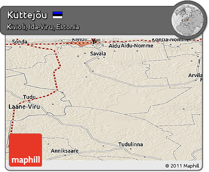 Shaded Relief Panoramic Map of Küttejõu