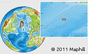 Physical Location Map of the area around 59° 13' 17" N, 27° 7' 30" W