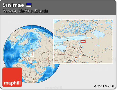 Shaded Relief Location Map of Sinimäe