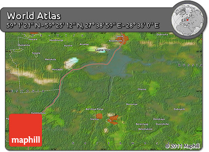 Satellite Map of the Area around 59° 13' 17" N, 28° 7' 30" E