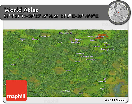 Satellite 3D Map of the Area around 59° 13' 17" N, 29° 49' 30" E