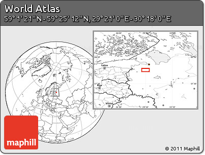 Blank Location Map of the Area around 59° 13' 17" N, 29° 49' 30" E