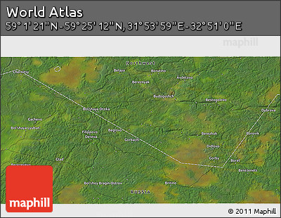 Satellite 3D Map of the Area around 59° 13' 17" N, 32° 22' 30" E