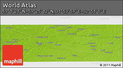 Physical Panoramic Map of the Area around 59° 13' 17" N, 32° 22' 30" E
