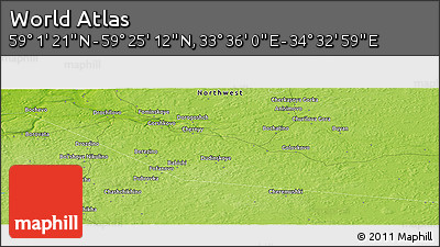 Physical Panoramic Map of the Area around 59° 13' 17" N, 34° 4' 30" E