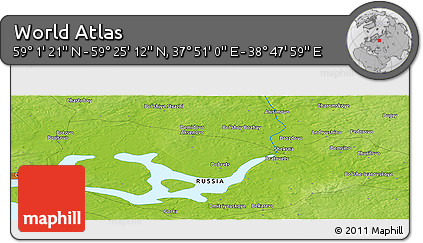 Physical Panoramic Map of the Area around 59° 13' 17" N, 38° 19' 30" E