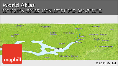 Physical Panoramic Map of the Area around 59° 13' 17" N, 38° 19' 30" E
