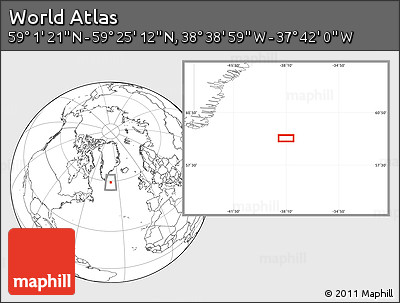 Blank Location Map of the Area around 59° 13' 17" N, 38° 10' 29" W
