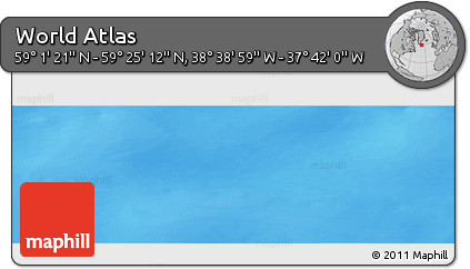 Shaded Relief Panoramic Map of the Area around 59° 13' 17" N, 38° 10' 29" W