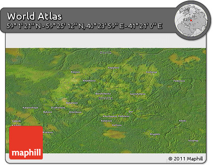 Satellite 3D Map of the Area around 59° 13' 17" N, 40° 52' 30" E