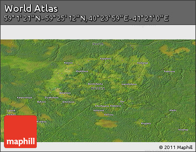 Satellite 3D Map of the Area around 59° 13' 17" N, 40° 52' 30" E