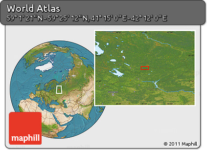 Satellite Location Map of the Area around 59° 13' 17" N, 41° 43' 30" E
