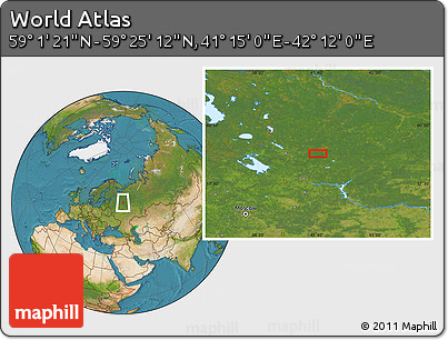 Satellite Location Map of the Area around 59° 13' 17" N, 41° 43' 30" E