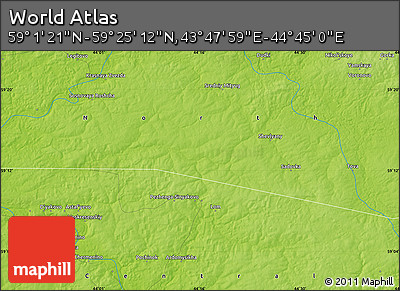 Physical Map of the Area around 59° 13' 17" N, 44° 16' 29" E