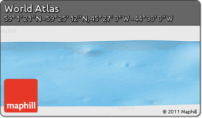 Shaded Relief Panoramic Map of the Area around 59° 13' 17" N, 44° 58' 30" W