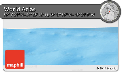 Shaded Relief Panoramic Map of the Area around 59° 13' 17" N, 45° 49' 30" W