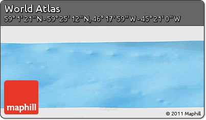Shaded Relief Panoramic Map of the Area around 59° 13' 17" N, 45° 49' 30" W