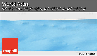 Shaded Relief Panoramic Map of the Area around 59° 13' 17" N, 45° 49' 30" W