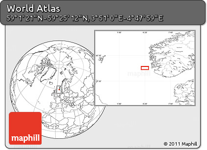 Blank Location Map of the Area around 59° 13' 17" N, 4° 19' 30" E