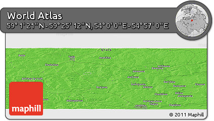 Political Panoramic Map of the Area around 59° 13' 17" N, 54° 28' 30" E