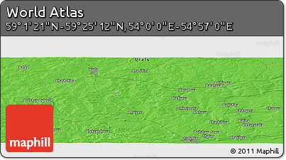 Political Panoramic Map of the Area around 59° 13' 17" N, 54° 28' 30" E