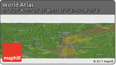 Satellite Panoramic Map of the Area around 59° 13' 17" N, 56° 10' 29" E