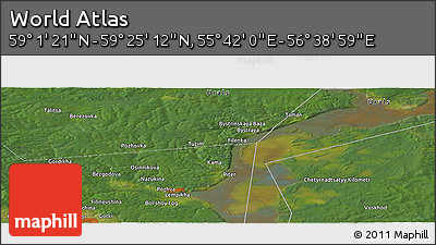 Satellite Panoramic Map of the Area around 59° 13' 17" N, 56° 10' 29" E