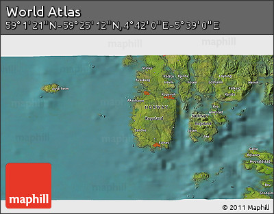 Satellite 3D Map of the Area around 59° 13' 17" N, 5° 10' 30" E