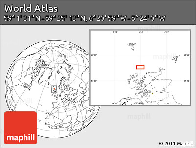 Blank Location Map of the Area around 59° 13' 17" N, 5° 52' 30" W