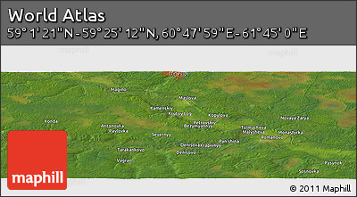 Satellite Panoramic Map of the Area around 59° 13' 17" N, 61° 16' 29" E