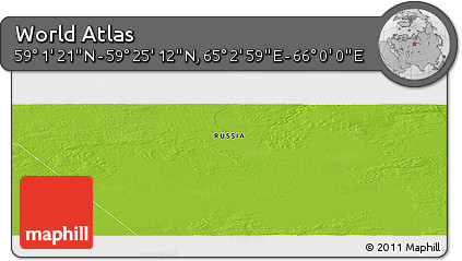 Physical Panoramic Map of the Area around 59° 13' 17" N, 65° 31' 30" E
