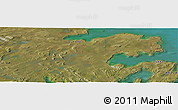 Satellite Panoramic Map of the area around 59° 13' 17" N, 69° 37' 30" W