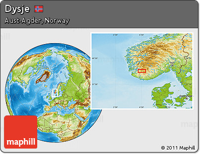 Physical Location Map of Dysje